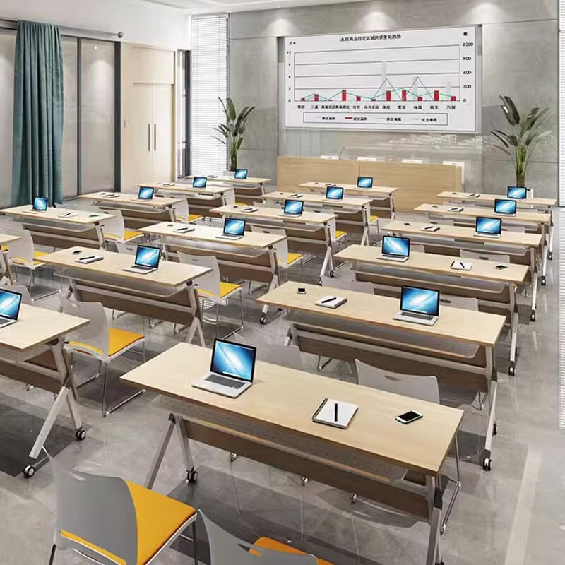 常喜悦折叠会议桌长桌培训桌简约现代长条桌 1400*500*750mm高清大图