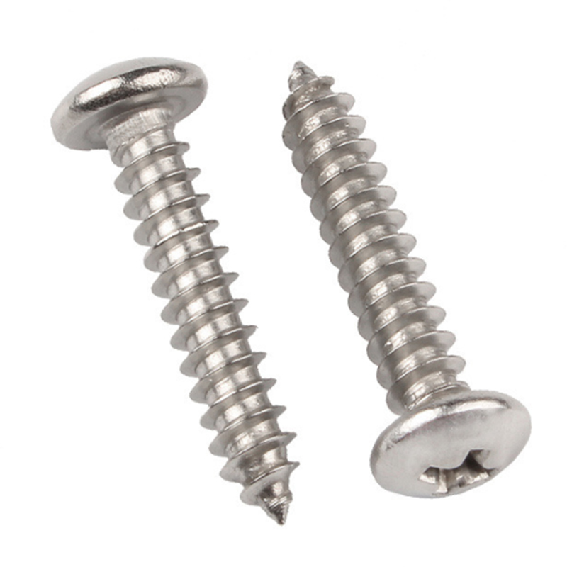 新凯益 304不锈钢盘头自攻螺丝十字圆头螺丝钉 M4.8*70(10个)袋高清大图