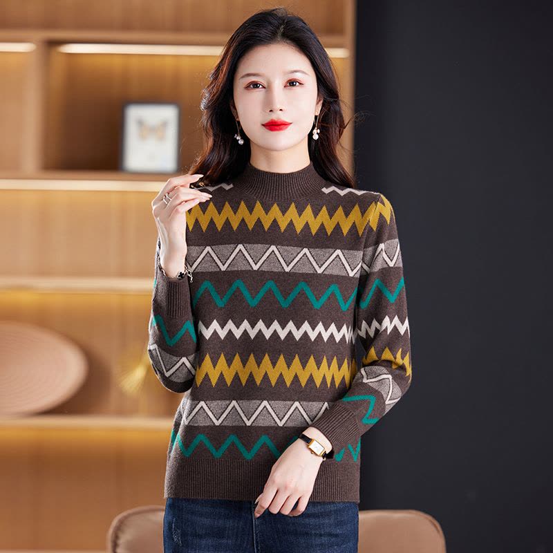 免费试穿 秋冬款短款毛衣女内搭春秋半高领针织打底衫女套头毛衣半高领条纹套头短款内搭针织打底衫上衣服打底衫显瘦洋气打底衫女图片