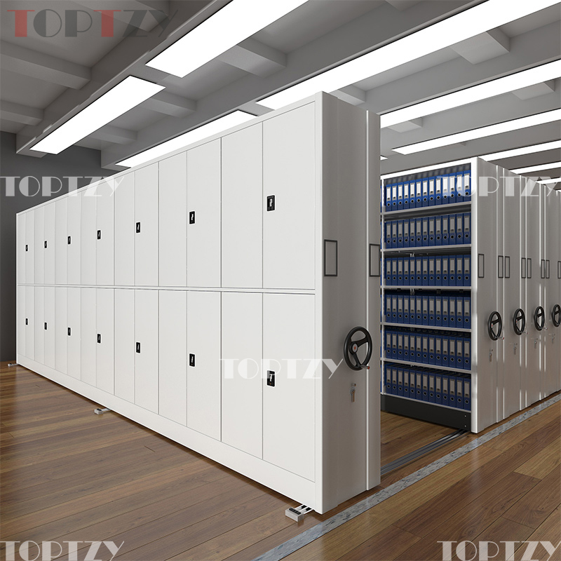 TOPTZY 手摇密集架移动档案柜钢制轨道密集柜 一列7组