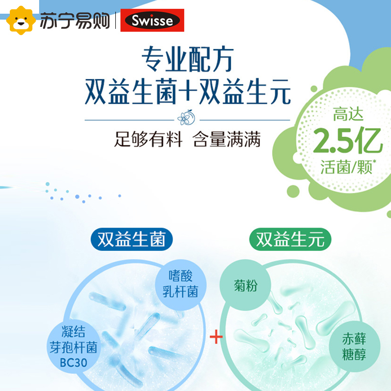 Swisse斯维诗益生菌软糖大人中老年ME凝胶糖果益生元肠道调理1盒(60粒)
