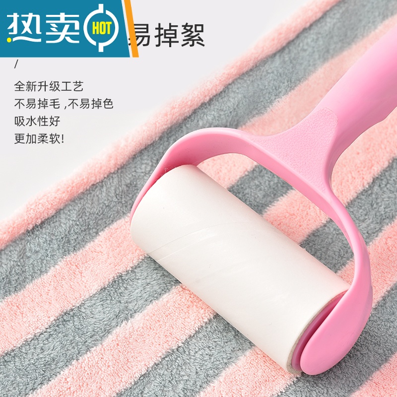敬平干发帽加厚吸水速干洗浴帽女包头毛巾儿童洗头擦头干发巾器 [升级特厚珊瑚绒]粉白条纹-2条装高清大图