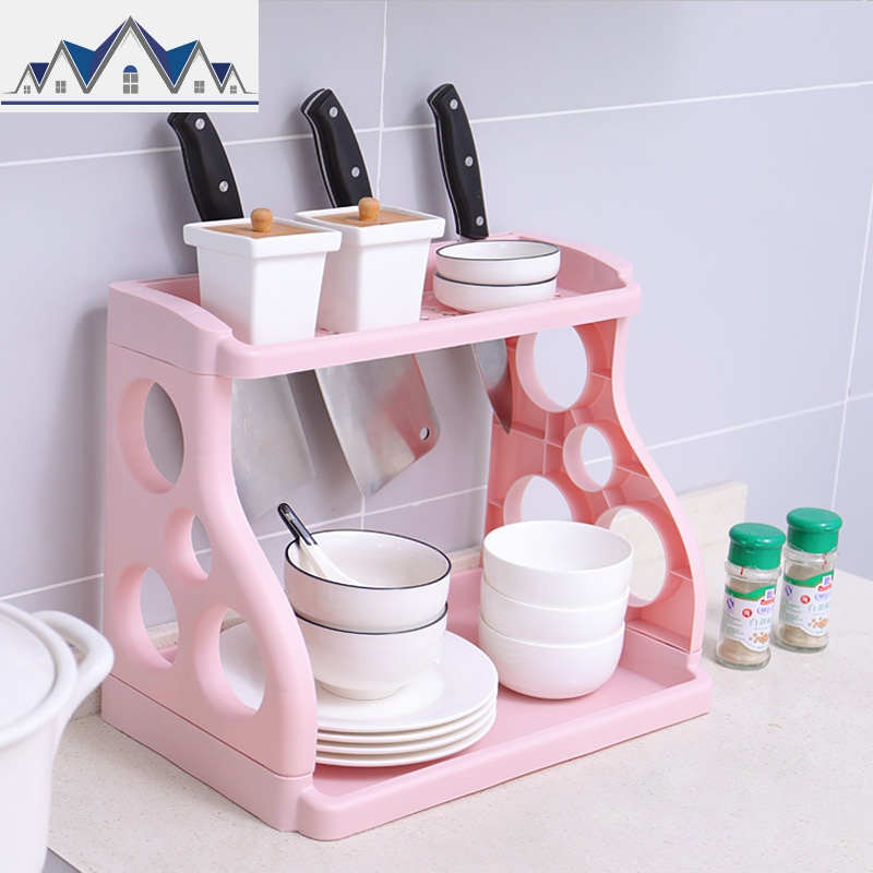 多层收纳架塑料家用厨房置物架免打孔多功能调料架落地刀架储物架_2_998高清大图