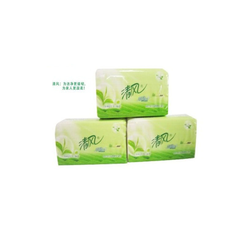 清风抽纸 小绿茶软抽 200抽 整箱
