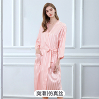 波迷娜(BOMINA)夏季长款浴袍女薄款睡袍华夫格男吸水速干浴衣院酒店情侣睡衣