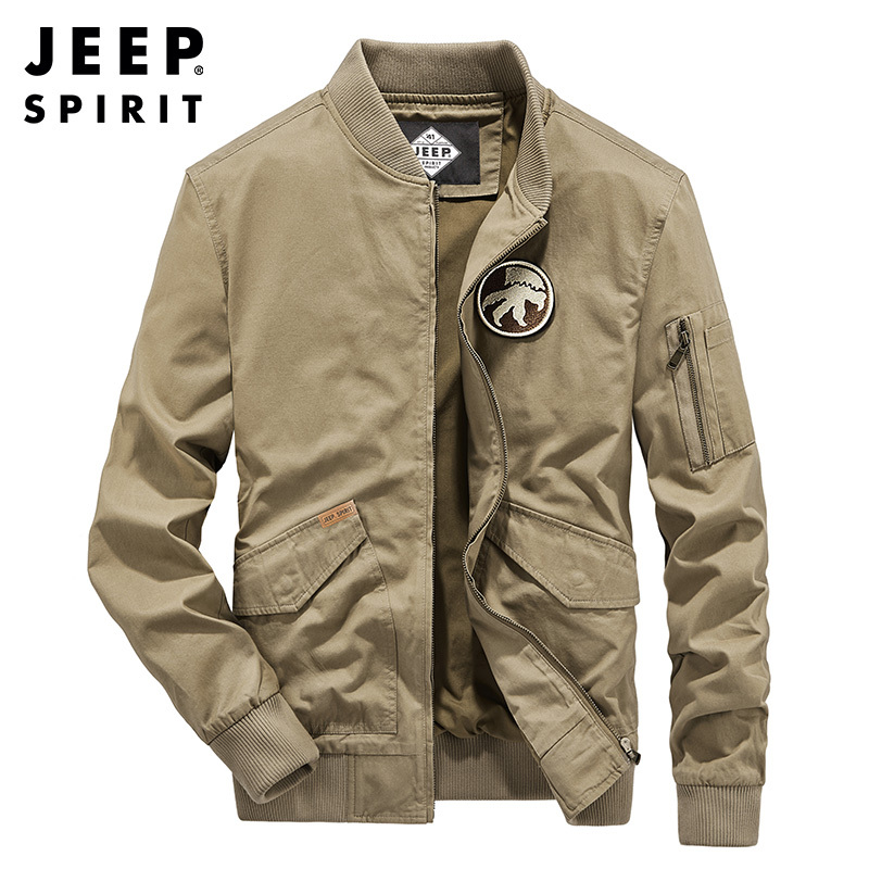 JEEP SPIRIT吉普外套男2021秋冬新款宽松休闲夹克大码户外商务中青年男士外套