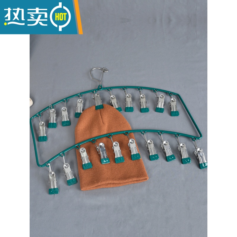 敬平晒袜子衣架家用挂衣多夹子晾晒袜架内衣内裤衣夹宿舍收纳挂钩 粉红色20夹高清大图