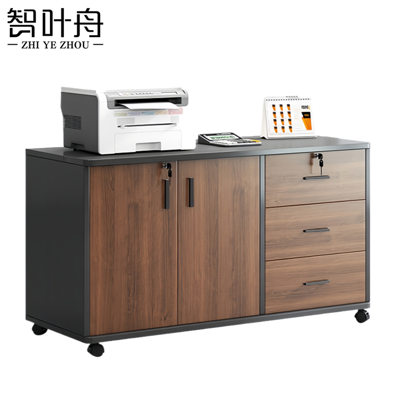 智叶舟矮柜三抽两门120*40*60cm台高清大图