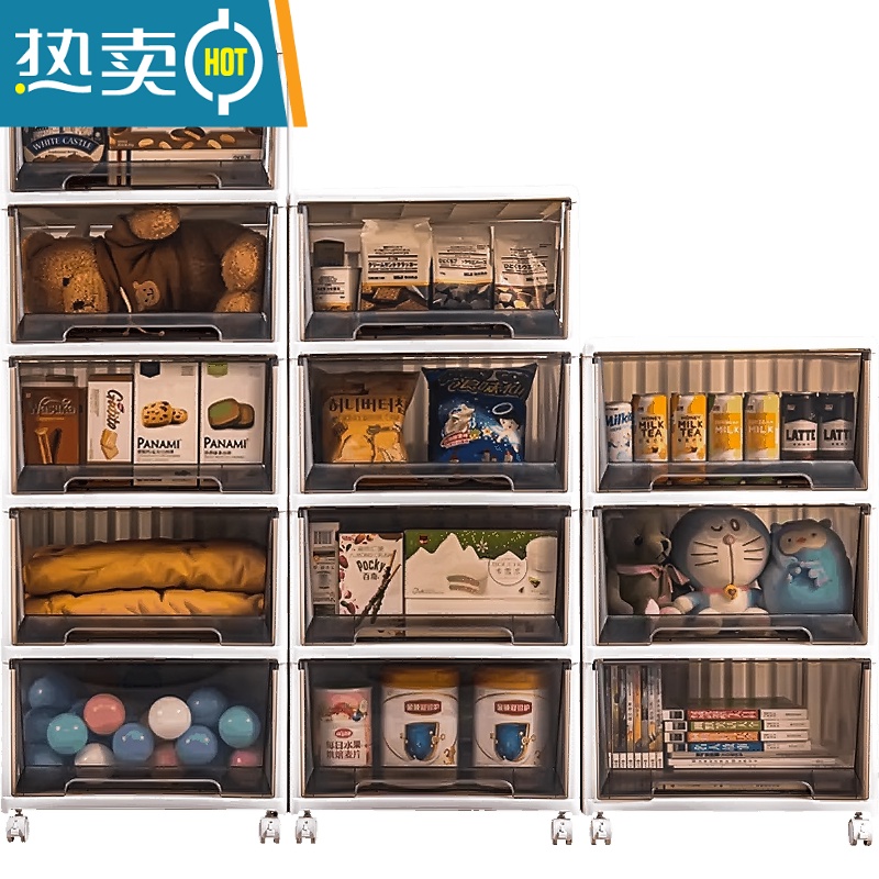 敬平加厚儿童储物柜抽屉式零食收纳柜家用宝宝衣服多层柜塑料置物柜子高清大图