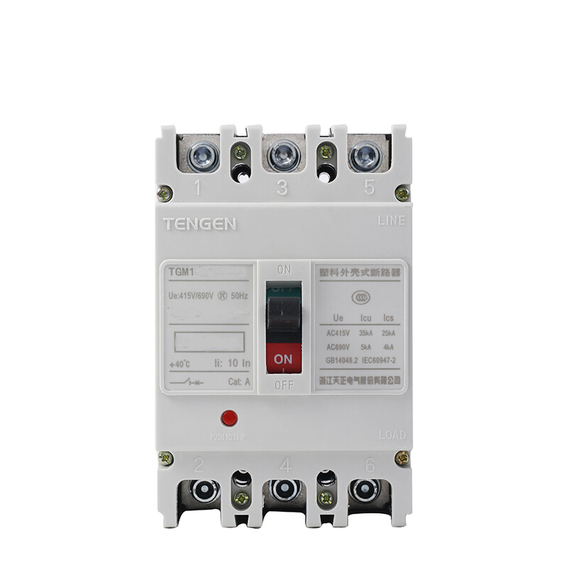 天正电气 TGM1-63 50KA 热磁式 10A 3P 手动 固定式 400VAC 01040072029 塑壳断路器