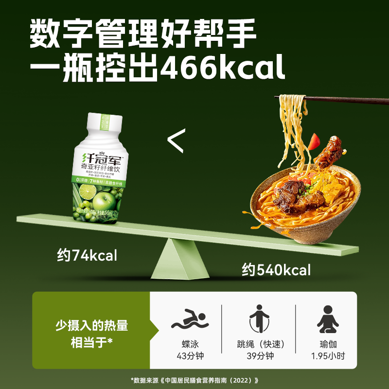 轻上纤冠军奇亚籽纤维饮膳食0脂果蔬汁饮品饮料整箱官方旗舰店高清大图