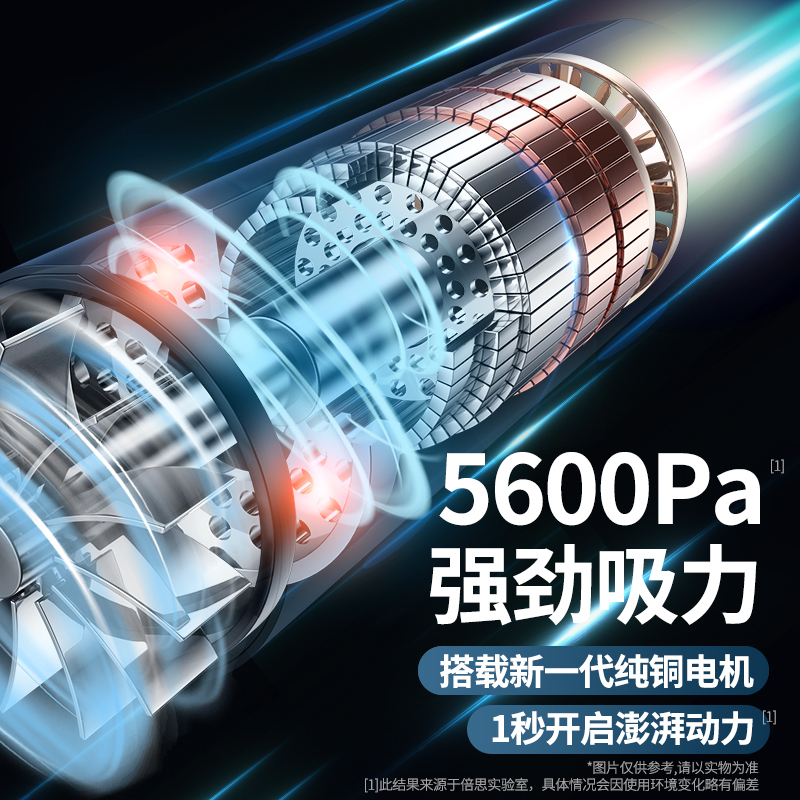 倍思车载吸尘器无线充电车车用家用两用小型手持强力汽车车内专用A2象牙白吸尘