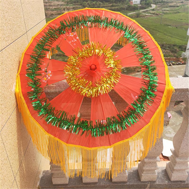 大红色dyg陕北秧歌花伞舞蹈花伞扭秧歌花伞手花舞台表演道具健身工艺