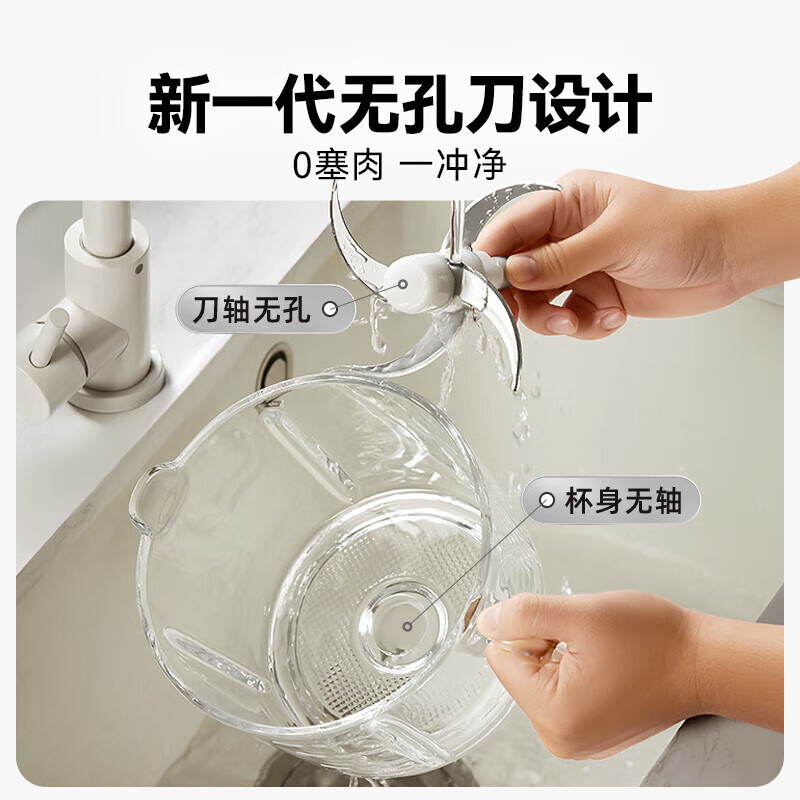 小熊绞肉机家用 碎肉机 电动多功能料理搅拌机饺子肉馅蒜蓉机 搅肉机 2L大容量全不锈钢杯高清大图