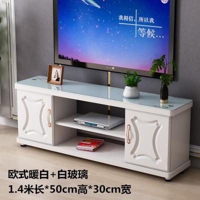 欧式电视柜茶几组合卧室轻奢小户型简易迷你现代简约客厅电视机柜_27_536 欧式1.4米暖白+白玻璃组装