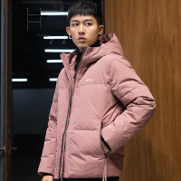 HUNNZ2018新款青年短款连帽羽绒服男士时尚休闲加厚保暖外套