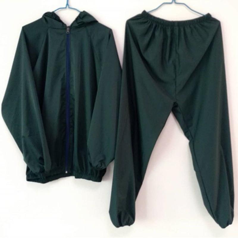 衣服养鸡鸭鹅消毒防水分体防臭养殖厂无尘隔离两件套装黑蓝色系列2xl