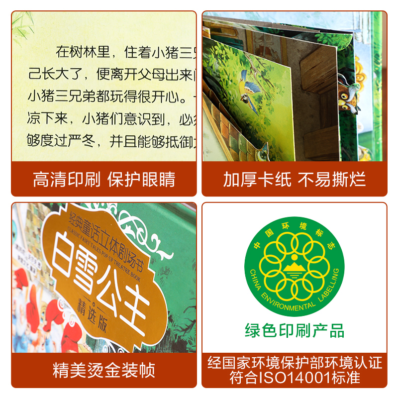 童话立体书10册 [正版]经典童话立体剧场书幼儿园绘本睡前故事 小红帽灰姑娘睡美人 儿童立体书翻翻书宝宝绘本故事读物0-高清大图