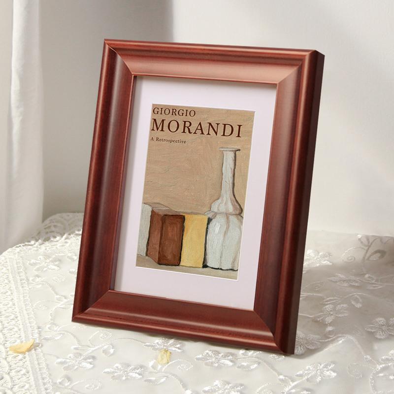 敬平实木相框欧式摆台挂墙画框10寸6 7 8寸b5营业执照装裱框定制a4 深