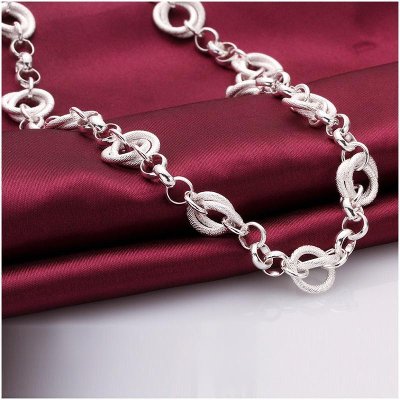 N644 Women Silver Necklace 镀925纯银女项链日韩版锁骨链潮人送女朋友七夕情人节礼物
