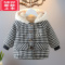 可莉允儿童外套秋冬款2022加绒加厚男童时尚格子棉衣女宝宝休闲洋气棉服