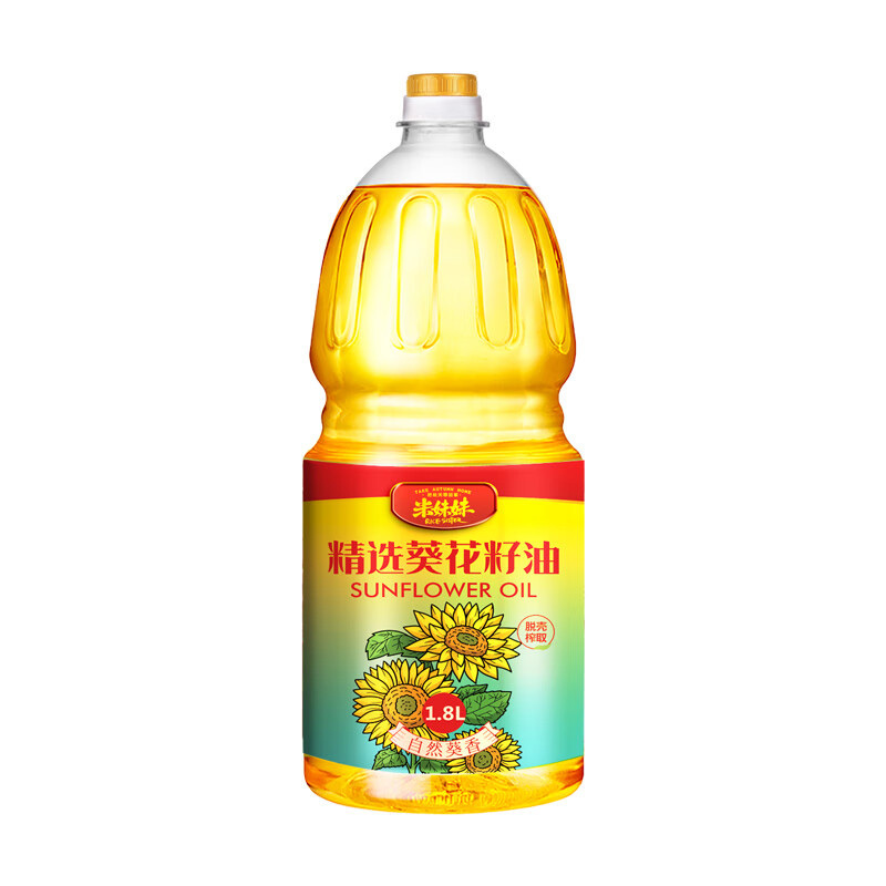 米妹妹葵花籽油1.8L甄选原料脱壳榨取自然葵香