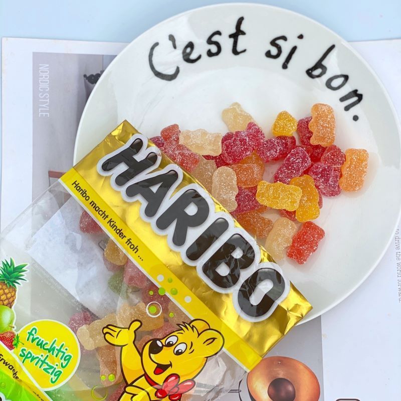 haribo哈瑞宝德国进口金熊酸味软糖200g3袋小熊橡皮糖儿童水果味糖果