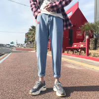学生时尚时尚牛仔裤男九分裤韩版修身小脚裤夏款日韩风百搭9分裤