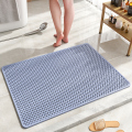 新款浴室防滑垫家用淋浴房地垫卫生间防摔脚垫环保TPE洗澡专用垫子 50CM*80CM【急速排水】 编织纹-浅蓝