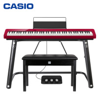 卡西欧（CASIO）电钢琴PX-S1000RD红色 纤薄便携时尚88键 智能触屏 （单机+时尚架+三踏板）