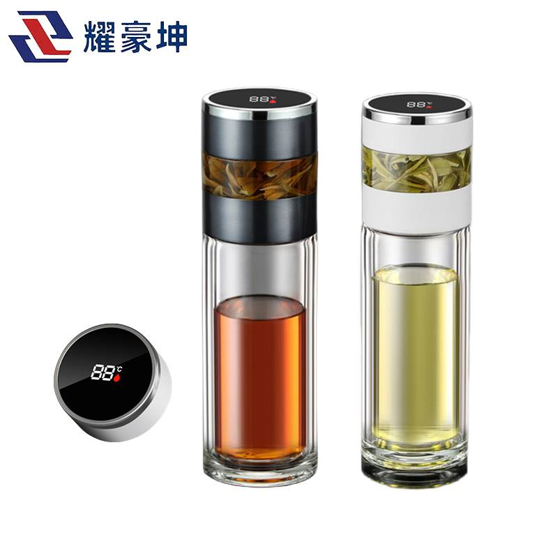 耀豪坤双层玻璃保温杯茶水分离水杯 350ml/个高清大图
