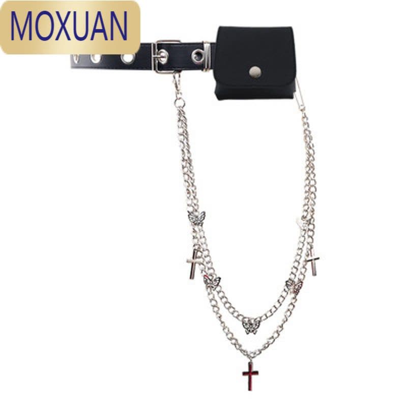 MOXUAN酷A电竞少女裙链jk腰带链条腰链装饰品裤链子配饰ins单孔朋克皮带图片