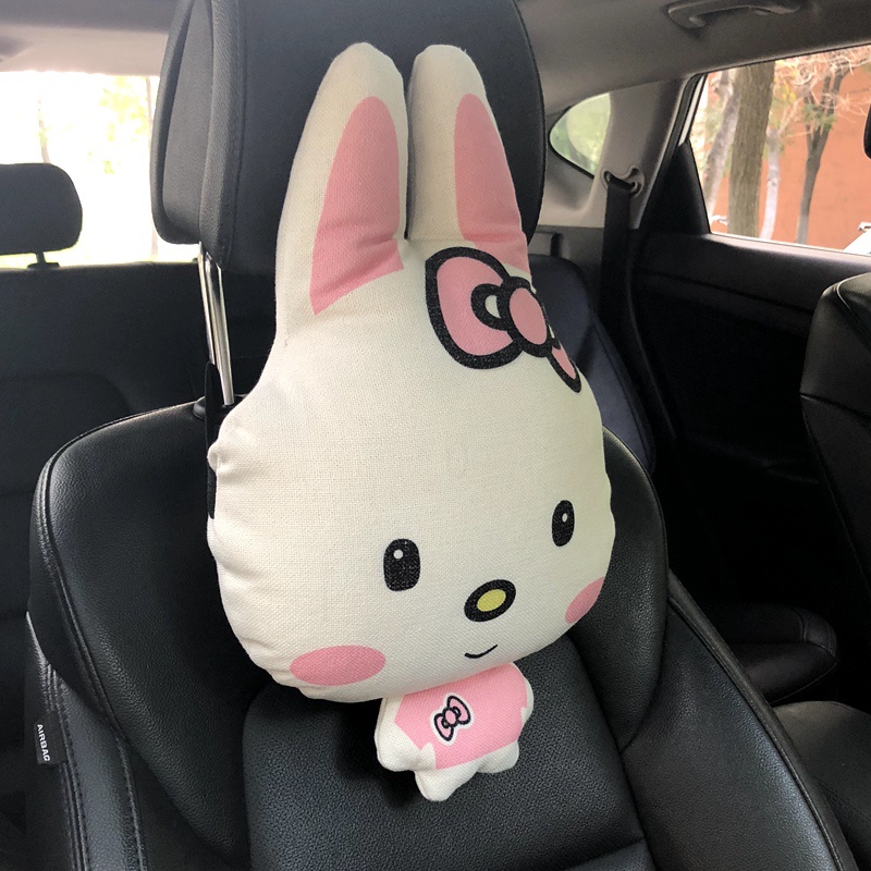 敬平卡通汽车头枕可爱车枕女护颈枕大眼蛙头靠呆萌车上车内饰车饰用品