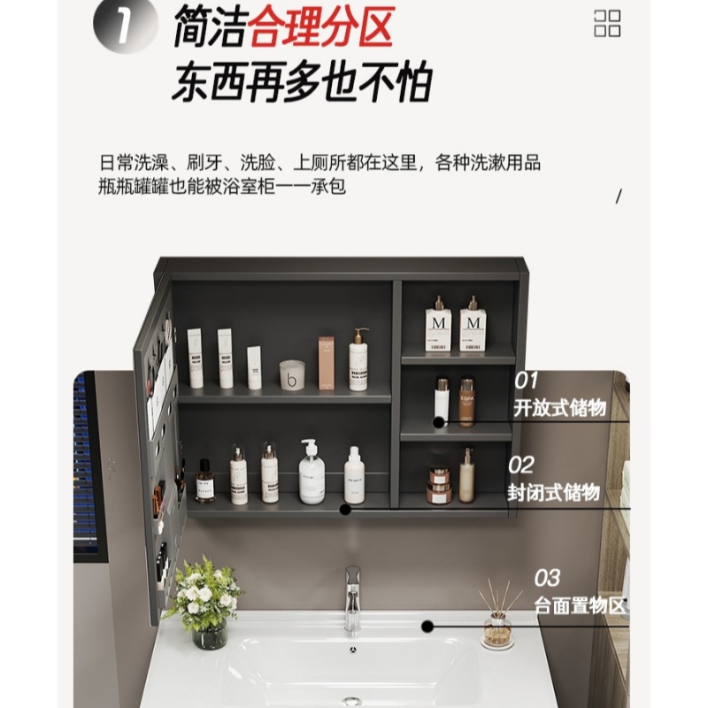 豫龙都洗脸盆柜81cm台高清大图