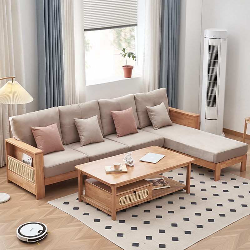 jm013k32新中式橡胶木实木沙发转角沙发视频