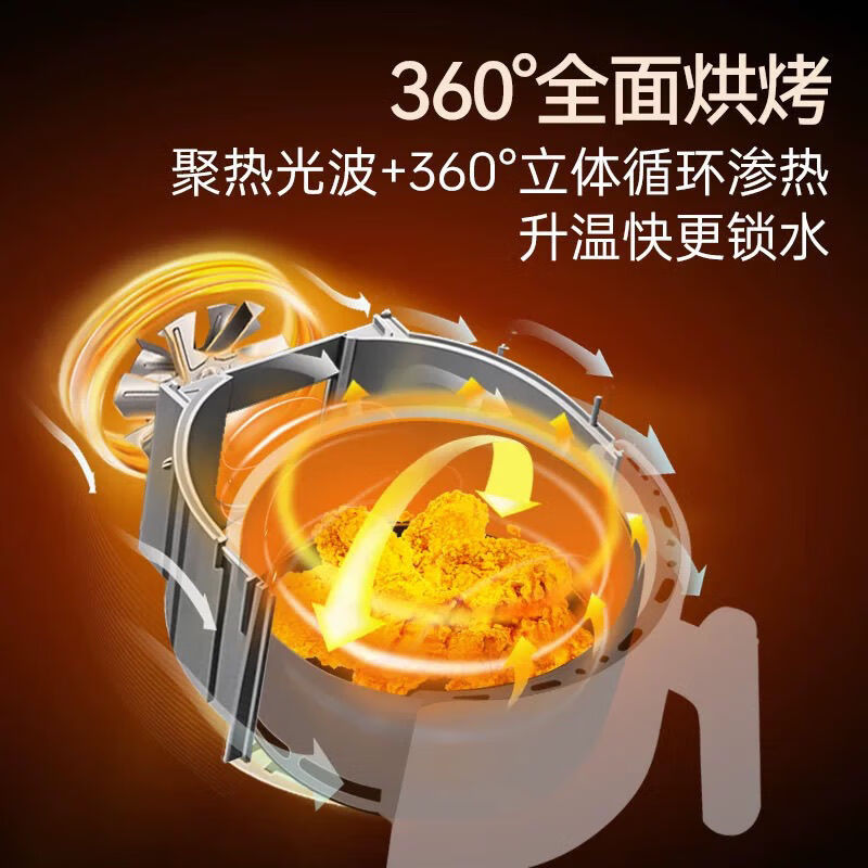 膳魔师(THERMOS)空气炸锅免翻面可视家用智能多功能电炸锅5L 象牙白EHA-5752E高清大图