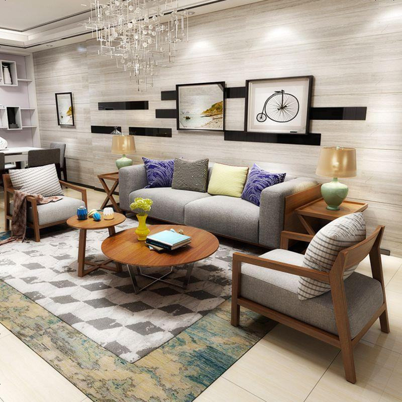 彬蔚北欧布艺沙发客厅大小户型三人组合韩式日式现代简约办公室沙发