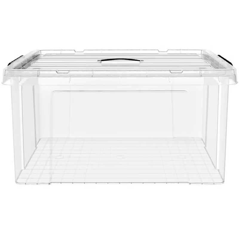 空間専門家(SPACEXPERT) 衣物收纳箱塑料整理箱车载储物箱15L透明 两个装 带提手高清大图