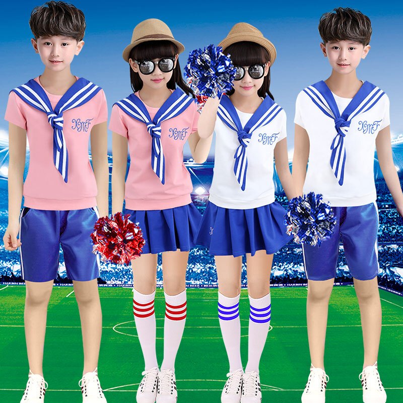 拉拉队啦啦队服装女学生舞蹈演出儿童表演套装六一儿童幼儿小海军