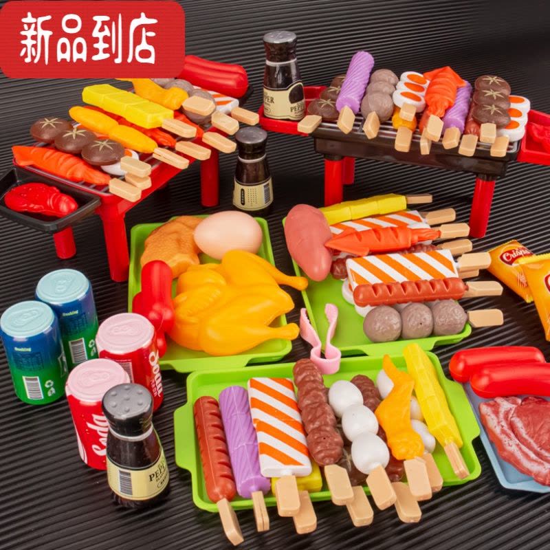 真智力儿童过家家烧烤玩具做饭蒸笼包子幼儿园仿真烤串关东煮食物模型 烧烤21件套仿真食物图片
