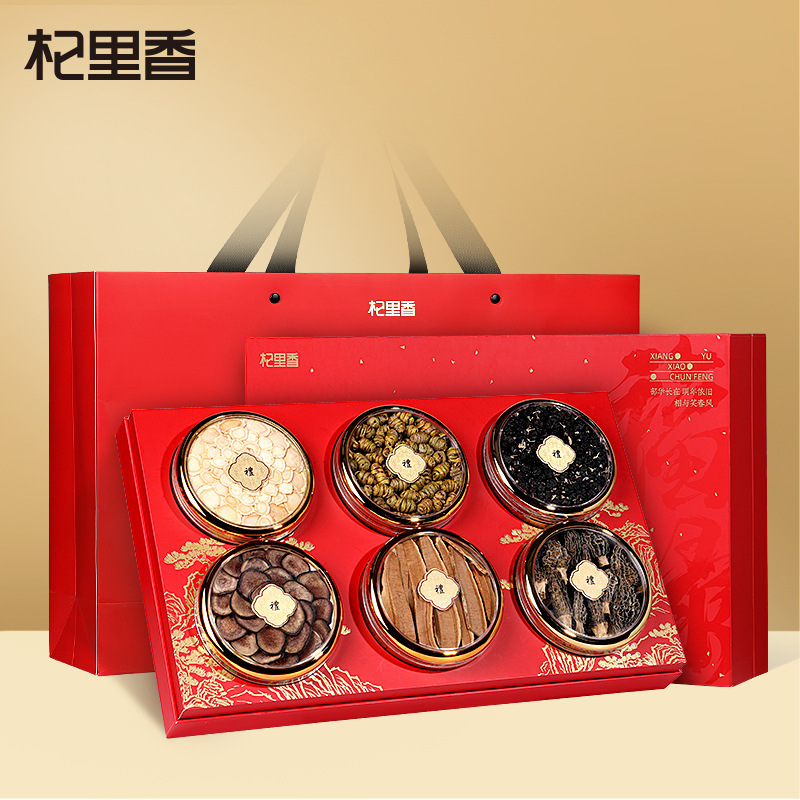 杞里香340g福至财来6拼礼盒 铁皮石斛西洋参黑枸杞鹿茸羊肚菌灵芝片年货送礼过节礼品 枫斗官方旗舰店高清大图