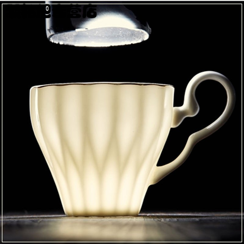 骨瓷咖啡杯套装 纯白杯子勺 简约咖啡套具家用陶瓷杯碟欧式下午茶多款生活日用家庭清洁生活日用家居器皿水具/水杯