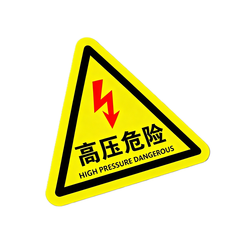 伽隽 警示标识贴 高压危险8*8cm 件高清大图