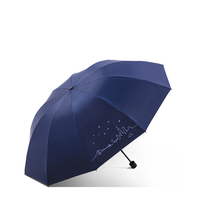 天堂 31157E 晴雨伞 双人晴雨伞三折 黑色高清大图