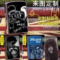 佐罗zorro铜壳煤油打火机 经典防风点烟器 可复刻婚纱照怀旧生活相片 刻字私人订制烟具礼品
