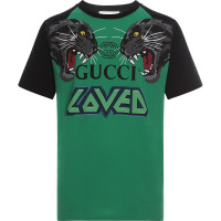 GUCCI 古驰 男士老虎印花棉质圆领短袖T恤 549099 XJAI1