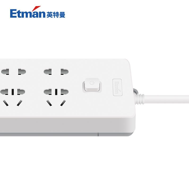英特曼(Etman)6位1.8米 插座插排带开关接线板排插创意拖线板电源转换器