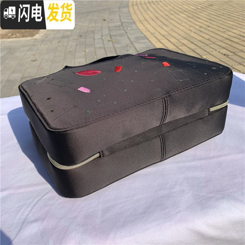 三维工匠一件19秋季黑色红唇星座手提包化妆包洗漱包轻便实用收纳包