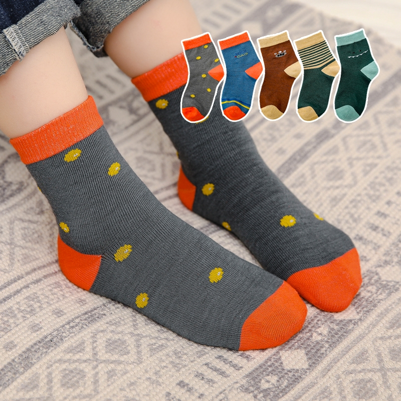 智扣儿童袜子男童春秋冬季女童薄款学生男孩女孩婴儿宝宝中筒棉袜