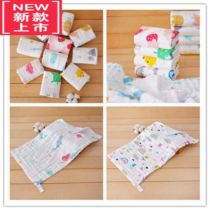 可莉允婴幼儿口水巾六层高密纱布小方巾儿童小毛巾幼儿园宝宝小手帕图片